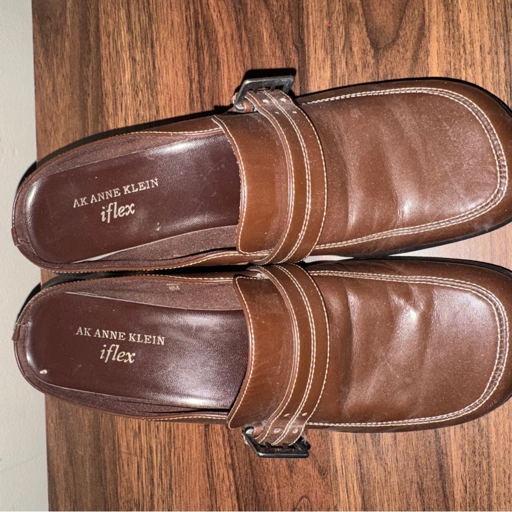 Anne Klein Brown Leather Women’s Shoes